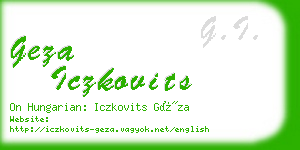 geza iczkovits business card